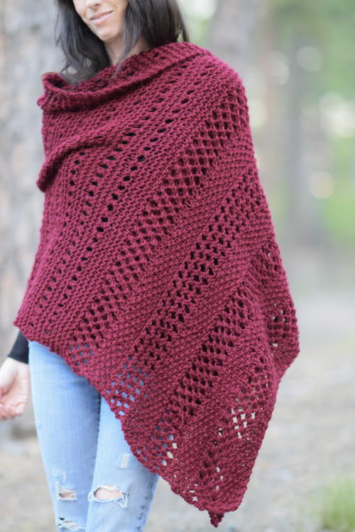 Merlot Alpaca Knit Wrap