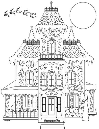 Breathtaking Gingerbread House Coloring Page Pdf Favecrafts Com