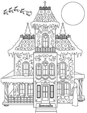 Breathtaking Gingerbread House Coloring Page Pdf Favecrafts Com
