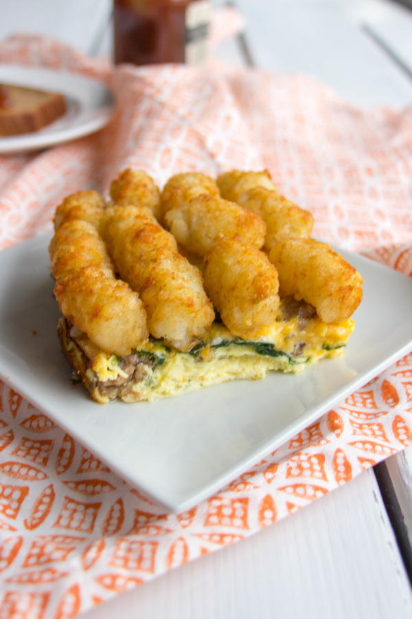 Tater Tot Breakfast Casserole with Sausage