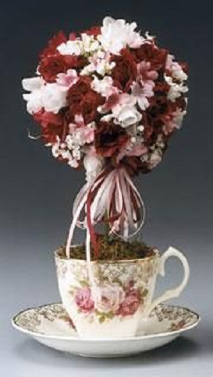 Pink and Red Teacup Topiary