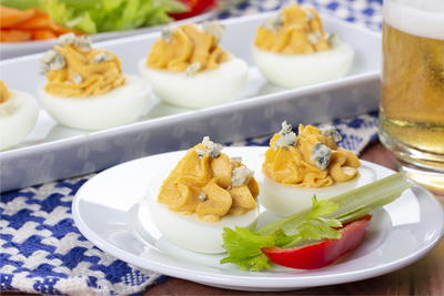 Buffalo-Style Deviled Eggs