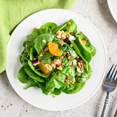 Spinach Salad with Mandarin Oranges and Pancetta