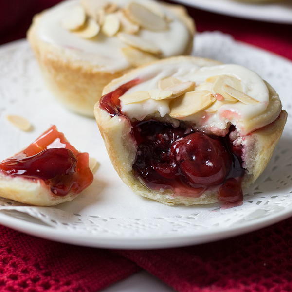 Cranberry Cherry Tarts with Almond Glaze