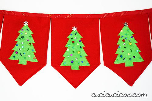 DIY Christmas Tree Banner Free Template Amp Tutorial AllFreeSewing Com