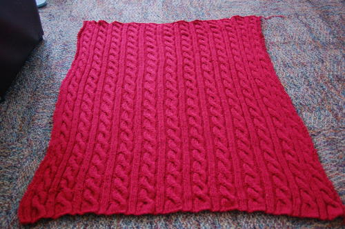 Red Cable Blanket