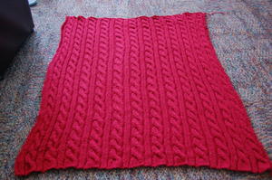 Red Cable Blanket