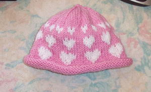 I Love You Hearts Knit Hat