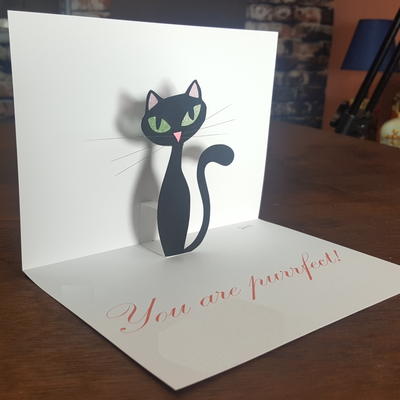 Retro Cat Pop Up Card – You Are Purrfect!