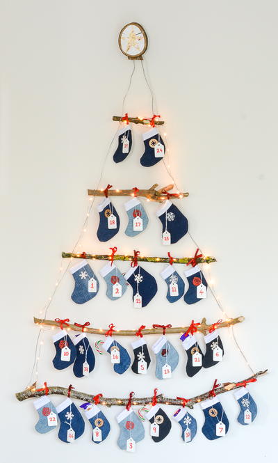 How to Make a Denim Mini Stocking Advent Calendar