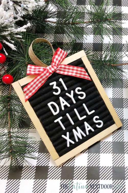 DIY Letter Board Countdown to Christmas Ornament