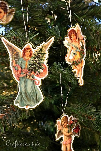 Vintage Paper Angel Ornaments