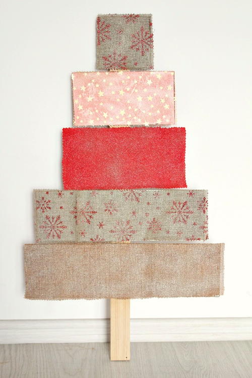 Fabric Covered Plywood Christmas Tree
