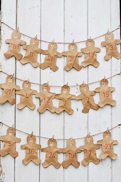 Kraft Gingerbread Man Advent Calendar