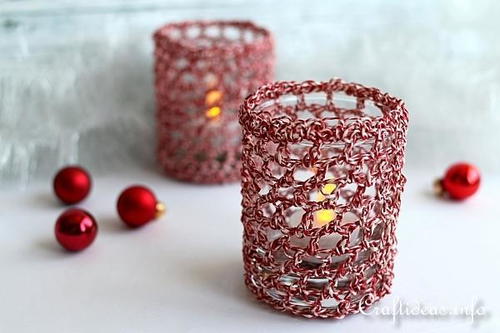 Crochet Christmas Glass Covers