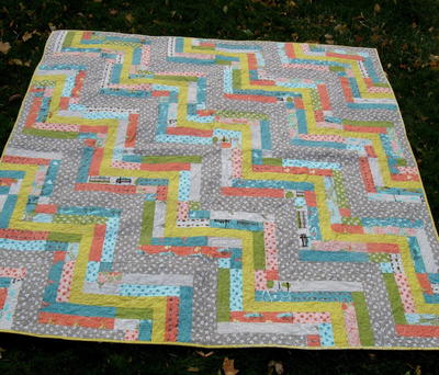 Twists and Turns Improv Quilt