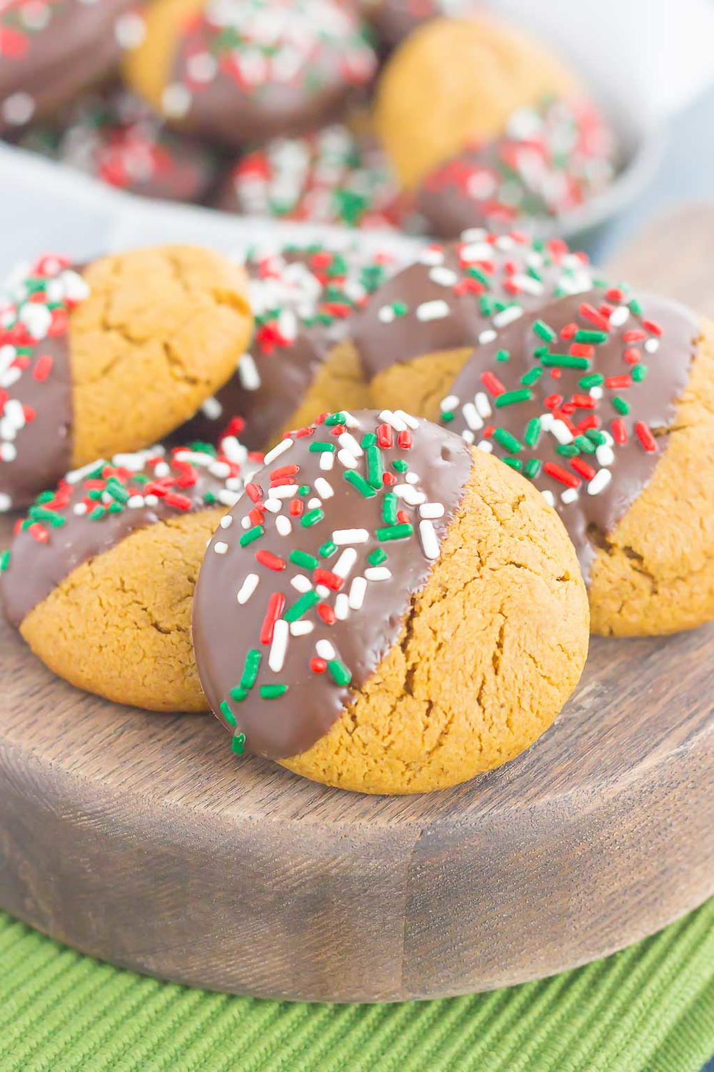 Dark Chocolate Dipped Gingerbread Cookies | FaveSouthernRecipes.com