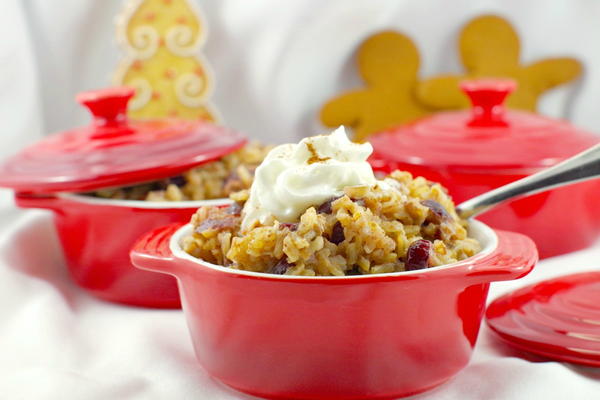 Cranberry Gingerbread Rice Pudding (Gluten-free)