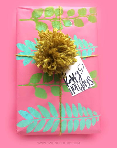 How to Stencil Gift Wrapping