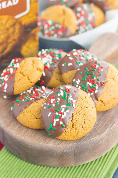 Dark Chocolate Dipped Gingerbread Cookies