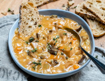 Vegan Rice Mushroom Soup Recipe