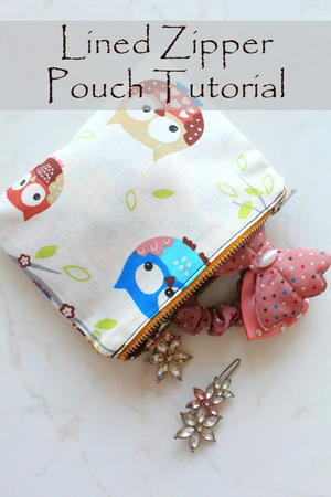 Easy Lined Zipper Pouch Sewing Tutorial