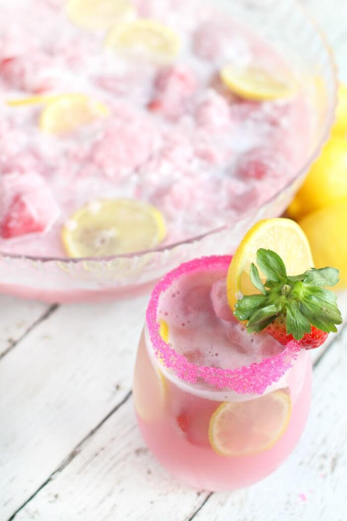 Pink Party Punch with Sherbet