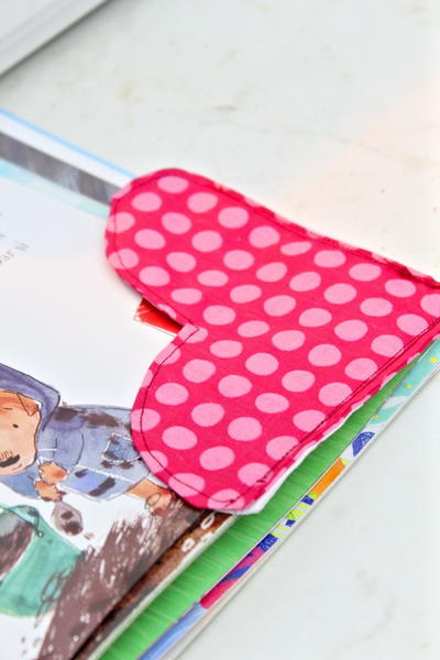 Fabric Heart Bookmarks