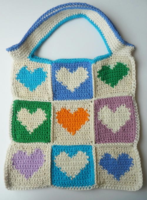 Hearts of Love Crochet Tote