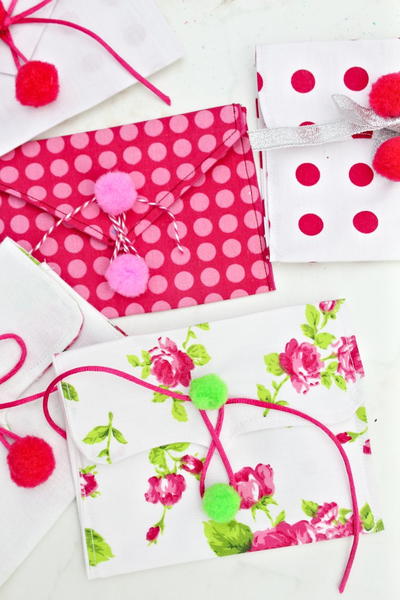 Valentine fabric envelopes