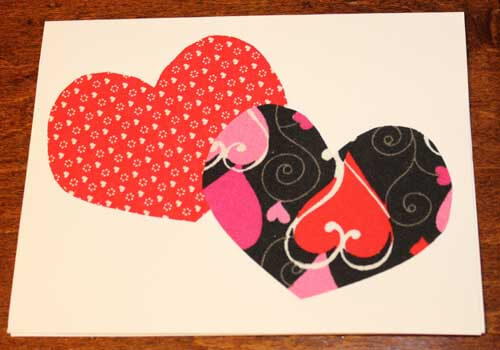 Valentine's Day Card Using Scrap Fabric