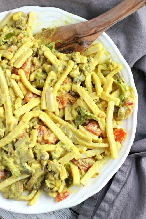 Curry Ground Beef Stroganoff