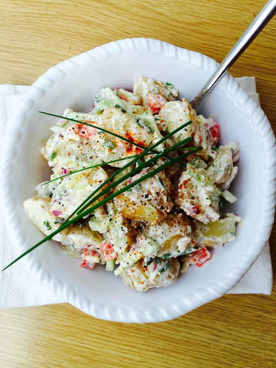 Potato, Cucumber and Garlic Salad