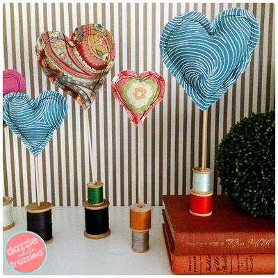 Heart Decor from Fabric Scraps