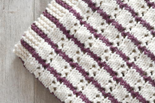 Stripes & Eyelets Blanket Pattern