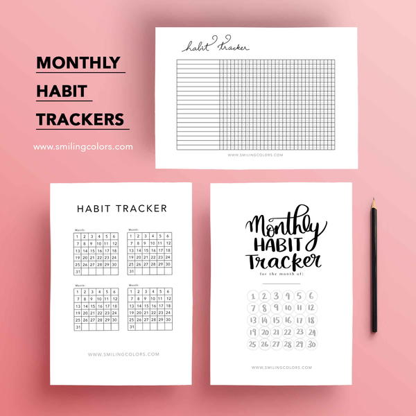 Monthly Habit trackers