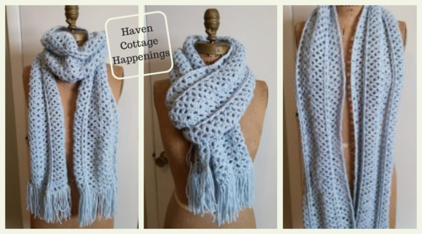 Silver Blue Cables Scarf