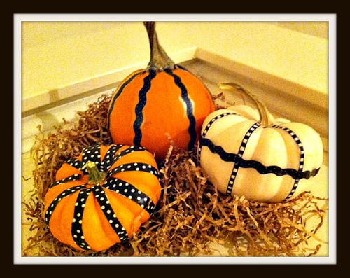Decorating Mini Pumpkins