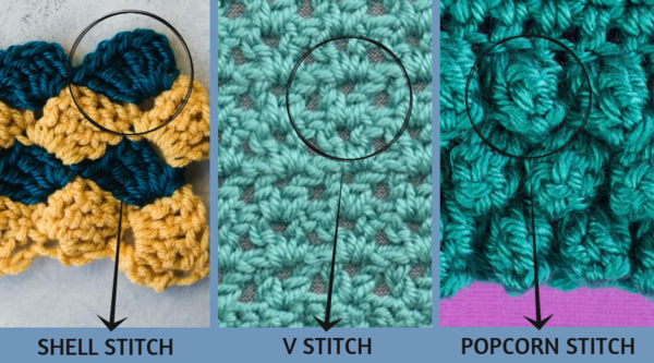 Example of crochet stitches