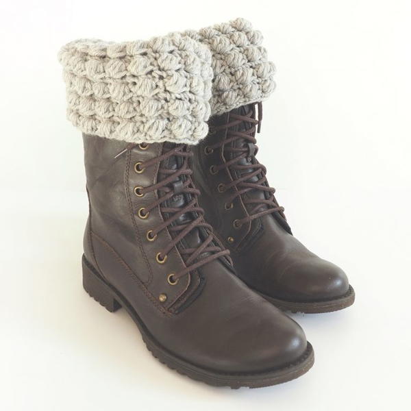 Bobble Stitch Boot Cuff Crochet Pattern