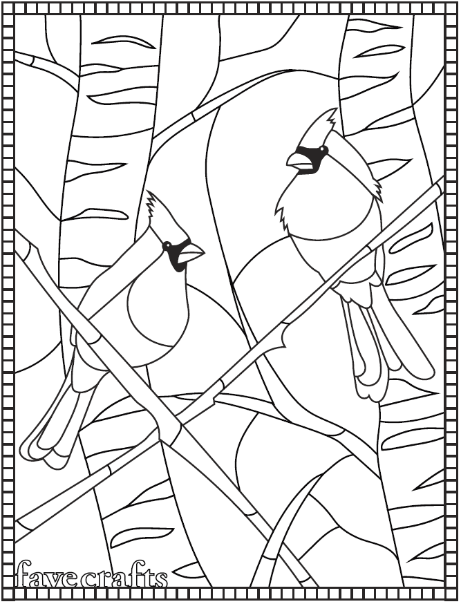Winter Cardinal Coloring Page