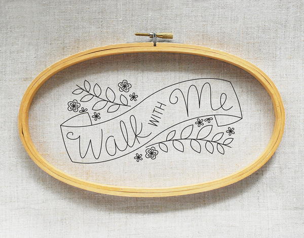 Walk With Me Free Embroidery Pattern
