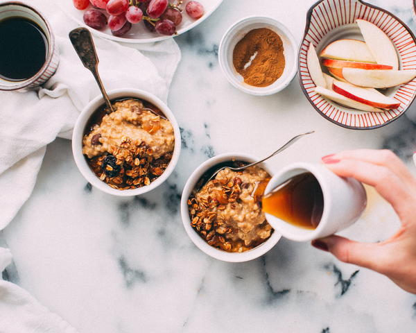 Oatmeal with maple syrup