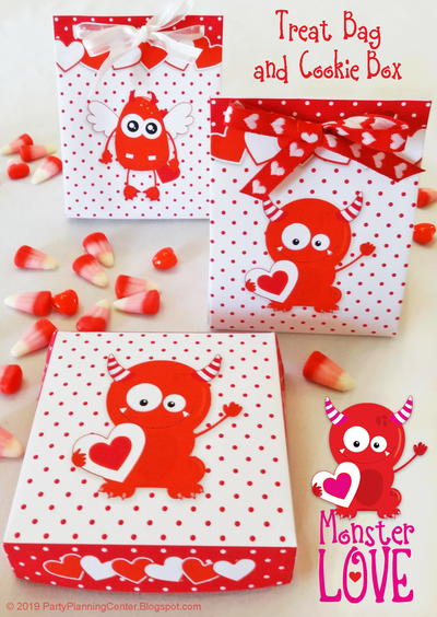 Printable Valentine Treat Bag and Cookie Box