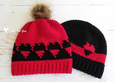 Crochet Hearts Couple Hat