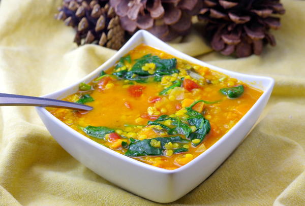 Red Lentil Spinach Soup