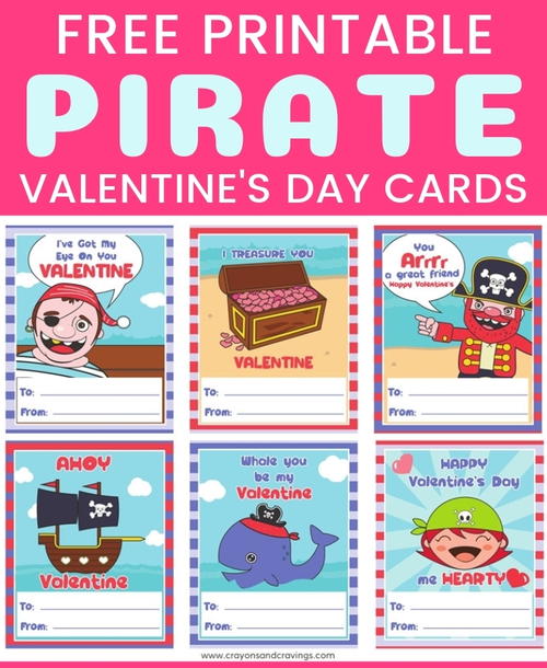 Printable Pirate Valentines