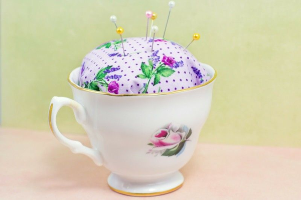 No Sew Tea Cup Pin Cushion