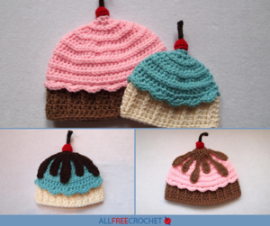 crochet cupcake beanie