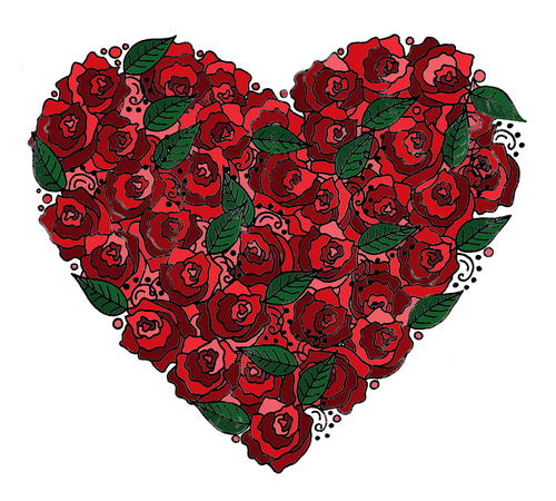 Rose Garden Heart Adult Coloring Page Favecrafts Com